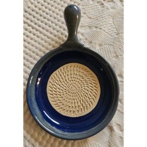 Tumbleweed Pottery Blue Garlic, Cheese Grater Lemon Zester Ginger Dipping Dish